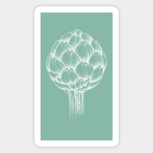 Artichoke white linework Magnet